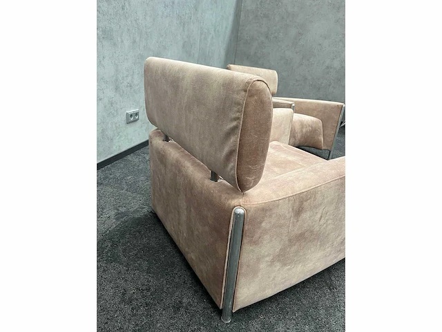 2x leolux oblomov - design fauteuil - nieuwe beige stoffering - afbeelding 2 van  14