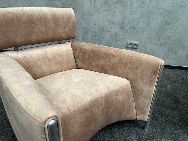2x leolux oblomov - design fauteuil - nieuwe beige stoffering - afbeelding 11 van  14