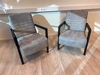 2x lounge fauteuil grijs, zwart - afbeelding 3 van  8