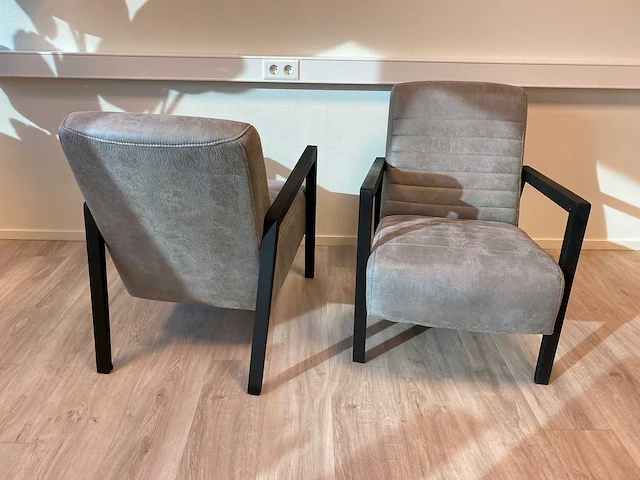 2x lounge fauteuil grijs, zwart - afbeelding 5 van  8