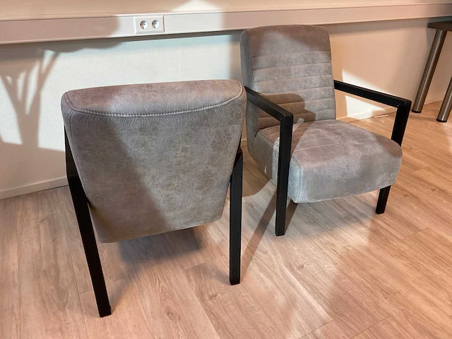 2x lounge fauteuil grijs, zwart - afbeelding 6 van  8