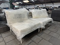 2x loungestoel 80x80x70 cm artie, (gebroken) wit, beige - afbeelding 2 van  9