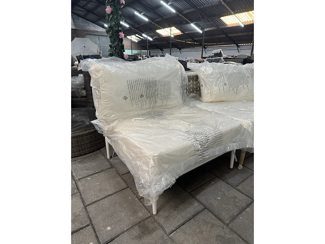 2x loungestoel 80x80x70 cm artie, (gebroken) wit, beige - afbeelding 3 van  9