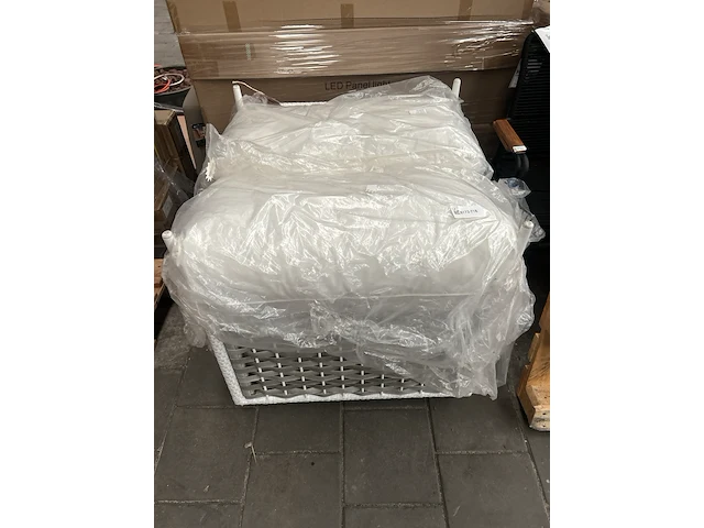2x loungestoel 80x80x70 cm artie, (gebroken) wit, beige - afbeelding 3 van  16