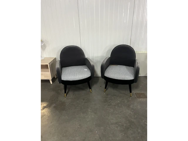 2x loungestoel, zuiver, sam, grijs / chroom - afbeelding 3 van  4