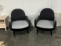 2x loungestoel, zuiver, sam, grijs / chroom - afbeelding 3 van  4