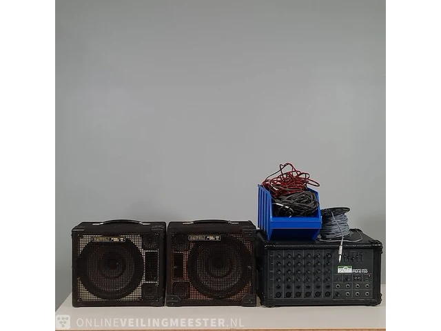 2x luidspreker en 1x geluidsmixer davoli/pacific amps - afbeelding 1 van  18