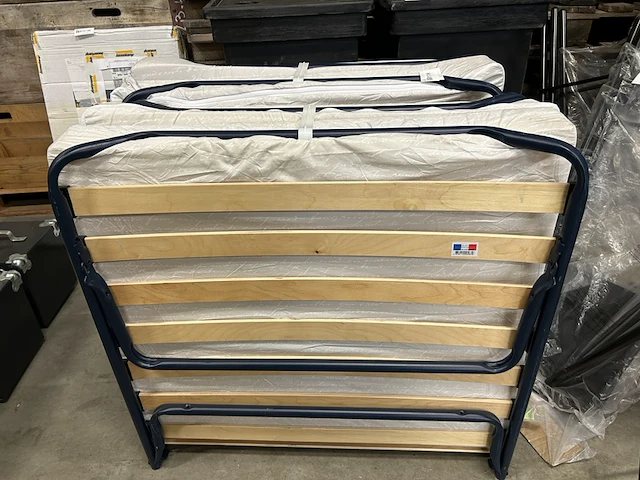 2x luxe opklapbed/vouwbed met matras 90x190 - afbeelding 1 van  4