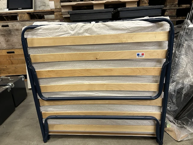 2x luxe opklapbed/vouwbed met matras 90x190 - afbeelding 2 van  4
