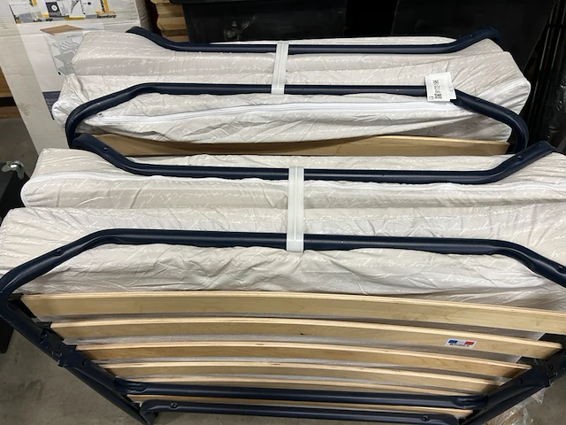 2x luxe opklapbed/vouwbed met matras 90x190 - afbeelding 3 van  4