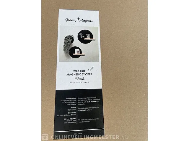 2x magneet sticker groovy magnets, writable, black - afbeelding 3 van  3