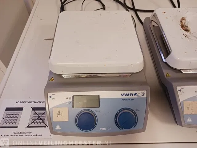 2x magneetroerder met verwamingsplaat vwr advanced, vms-c7 - afbeelding 2 van  8