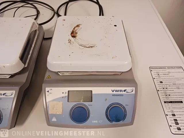 2x magneetroerder met verwamingsplaat vwr advanced, vms-c7 - afbeelding 4 van  8