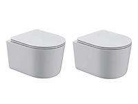 2x mawialux compact inbouw wandclosetten met closetzittingen glans wit - afbeelding 1 van  8
