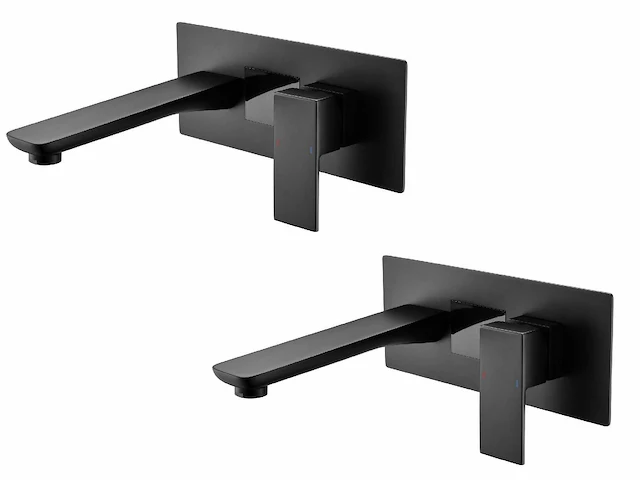 2x mawialux inbouw wastafelkraan - digitaal display - mat zwart - afbeelding 1 van  6