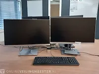2x monitor hp e243, met dockingstation usb-c multi-stream technology