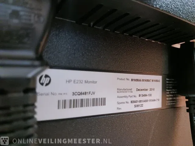2x monitor hp, elite display e232 met dockingstation e-tec - afbeelding 3 van  8