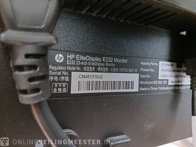 2x monitor hp elitedisplay e232, met dockinstation e-tec - afbeelding 3 van  6