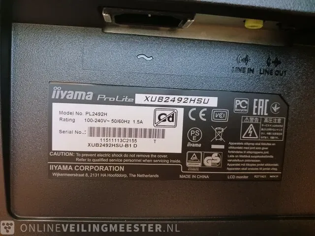 2x monitor iiyama pro lite 24", met dockingstation usb-c multi-stream technology - afbeelding 5 van  7