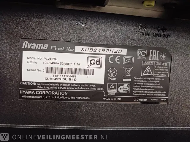2x monitor iiyama pro lite 24" - afbeelding 3 van  6