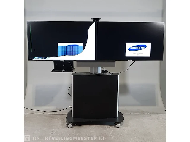 2x monitor op 1x standaard samsung, lh46msplbb - afbeelding 1 van  18