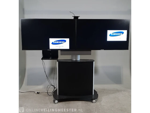 2x monitor op 1x standaard samsung, lh46msplbb - afbeelding 1 van  16