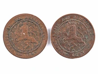 2x munten koningin wilhelmina 1897, 1898 - afbeelding 1 van  2