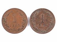 2x munten koningin wilhelmina 1897, 1898 - afbeelding 2 van  2