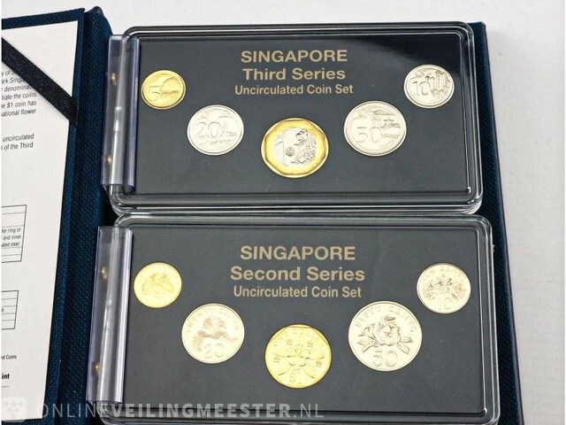 2x muntset unc singapore - afbeelding 2 van  8