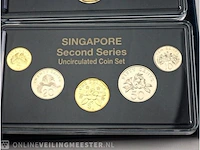 2x muntset unc singapore - afbeelding 4 van  8