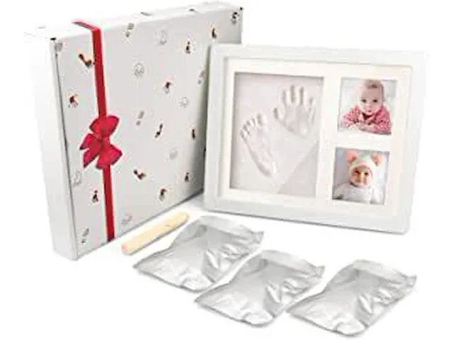 2x natee kader met gips-kit voor voet/handafdruk - afbeelding 1 van  1