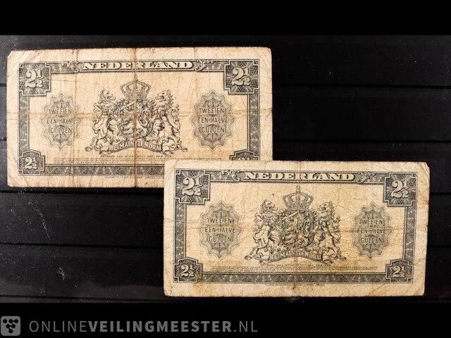2x nederlandse bankbiljetten 1945 - afbeelding 2 van  2