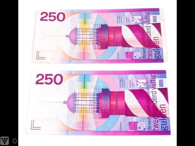 2x nederlandse bankbiljetten , 1985 - afbeelding 1 van  2
