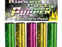2x nico partypoppers 9 cm 5 stuks - afbeelding 1 van  1