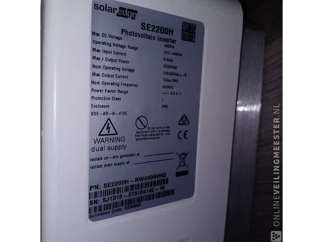 2x omvormer pv solar edge, se 3500h en se 2200h met display en meervoudige optimizer, wit, bouwjaar 2016 - afbeelding 3 van  7