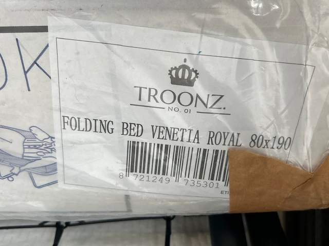 2x opklapbed/vouwbed met matras 80x190 troonz, venetia royal - afbeelding 6 van  6