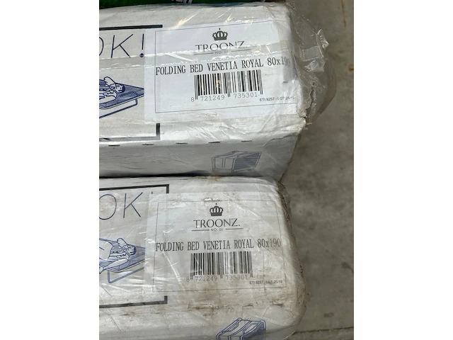 2x opklapbed/vouwbed met matras 80x190 troonz, venetia royal - afbeelding 6 van  7