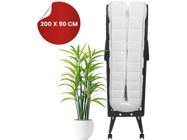 2x opklapbed/vouwbed met matras 90x200 troonz, verona - afbeelding 1 van  3