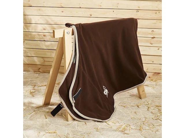 2x paarden fleecedeken 155cm ultrasport, bruin - afbeelding 1 van  5