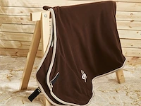 2x paarden fleecedeken 155cm ultrasport, bruin - afbeelding 1 van  5