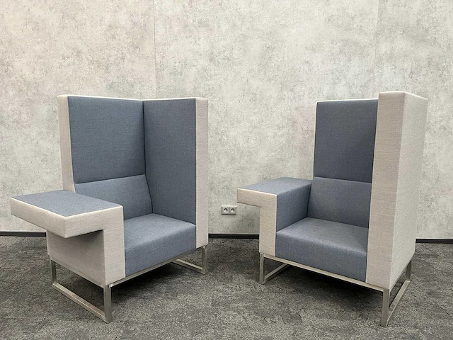 2x palau bricks - design fauteuil - blauw, grijs - afbeelding 1 van  12