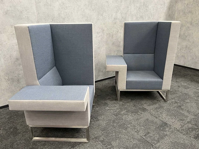 2x palau bricks - design fauteuil - blauw, grijs - afbeelding 5 van  12