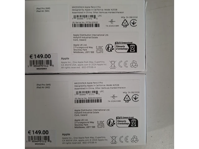 2x pencil pro, apple, a2538, 2024 - afbeelding 5 van  5