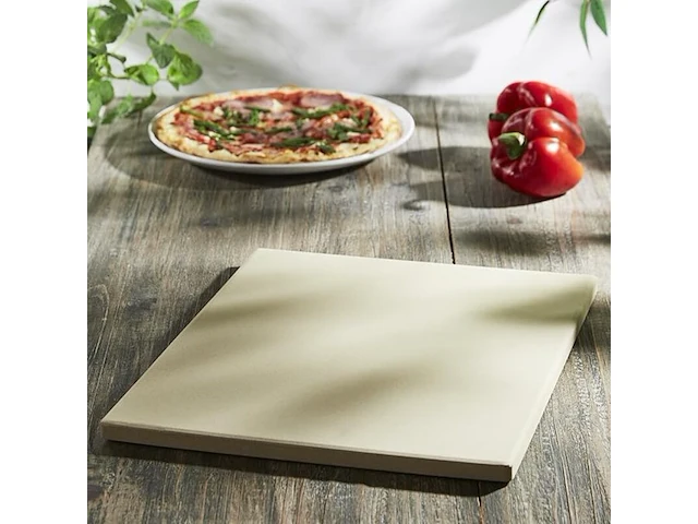 2x pizzasteen, broodbaksteen van hittebestendig cordieriet 30x38x1,5 cm levivo - afbeelding 1 van  7