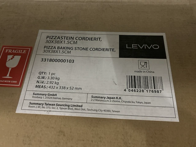 2x pizzasteen, broodbaksteen van hittebestendig cordieriet 30x38x1,5 cm levivo - afbeelding 6 van  7