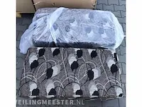 2x poef grijs met bloemen - afbeelding 1 van  2