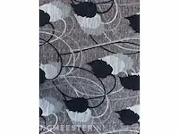 2x poef grijs met bloemen - afbeelding 2 van  2