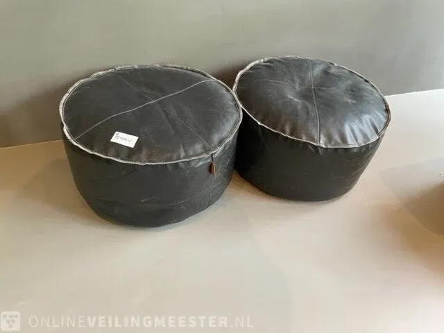 2x poef lebel, zwart - afbeelding 1 van  4