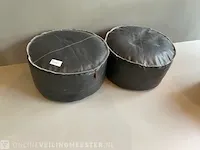 2x poef lebel, zwart - afbeelding 1 van  4