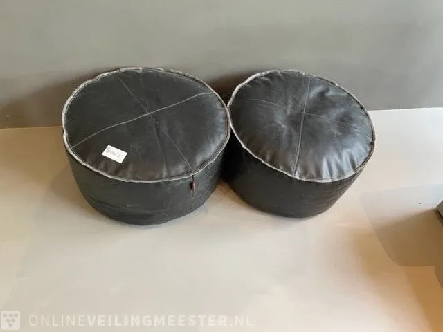 2x poef lebel, zwart - afbeelding 2 van  4